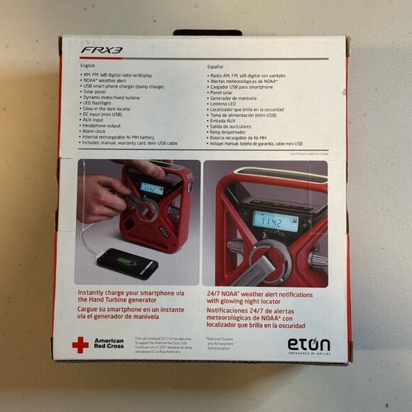 Eton FRX3 Hand Turbine AM/FM Weather Alert Radio Phone Charger Flashlight Hiking - Picture 2 of 10